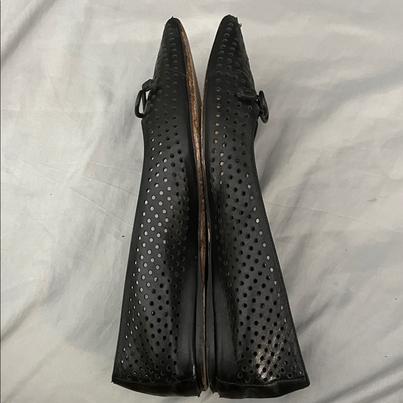 Prada Women's Black Perforated Leather Flats - Picture 2 of 8